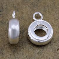 Sterling Silber Anhänger Bälle, 925 Sterling Silber, Kreisring, plattiert, keine, 3x11x8mm, Bohrung:ca. 2mm,4mm, verkauft von PC