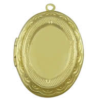 Brass Locket Pendants, Flat Oval, plated Approx 2mm, Inner Approx [
