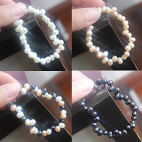 Pulseras de la perla, Perlas cultivadas de agua dulce, Arroz, más colores para la opción, 6-7mm, longitud:aproximado 7 Inch, Vendido por Sarta