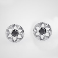Partículas de acero Arito, Flor, con diamantes de imitación, color original, 9x9mm, Vendido por Par