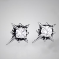 Partículas de acero Arito, con diamantes de imitación & ennegrezca, 12x15mm, Vendido por Par
