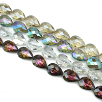 Teardrop Crystal Beads, colorful plated, faceted Approx 1mm Approx 23.5 Inch, Approx 