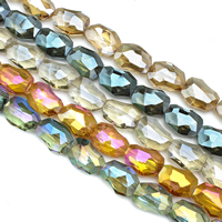 Perlas de cristal de moda, chapado en colorido, facetas, más colores para la opción, 26x20x11mm, agujero:aproximado 1mm, longitud:aproximado 25 Inch, aproximado 25PCs/Sarta, Vendido por Sarta