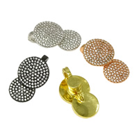 Cubic Zirconia Micro Pave Brass Pendant, Flat Round, plated, with loop & with magnetic & micro pave cubic zirconia Approx 