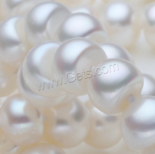 Naturel perles d'eau douce Sautoir, perle d'eau douce cultivée, dôme, longueur différente pour le choix, blanc, 7-8mm, Vendu par brin