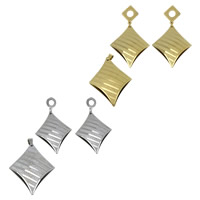 Fashion Stainless Steel Jewelry Sets, pendant & earring, Rhombus, plated 63mm Approx 