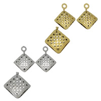 Fashion Stainless Steel Jewelry Sets, pendant & earring, Rhombus, plated, hollow 51mm Approx 