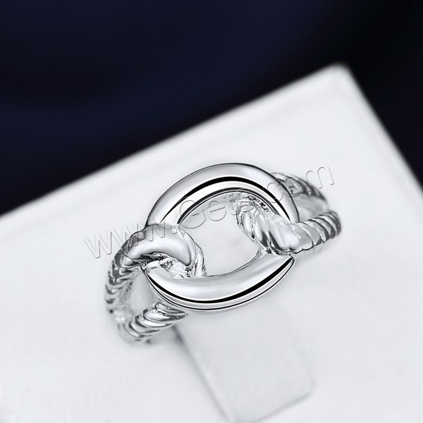 Favourer ® палец кольцо, Латунь, плакированный настоящим серебром, разный размер для выбора, 12mm, продается PC