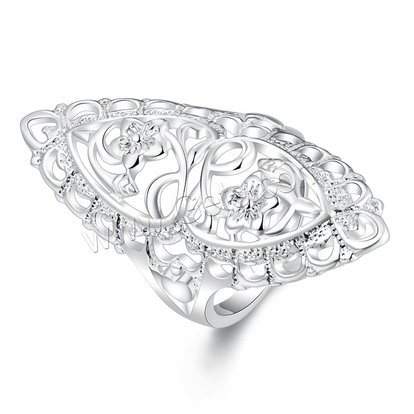 Favourer ® палец кольцо, Латунь, Лошадиный глаз, плакированный настоящим серебром, разный размер для выбора, 40mm, продается PC