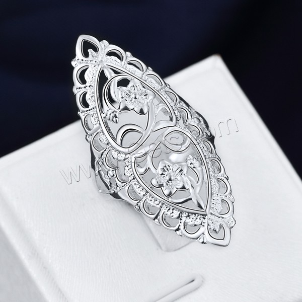 Favourer ® палец кольцо, Латунь, Лошадиный глаз, плакированный настоящим серебром, разный размер для выбора, 40mm, продается PC