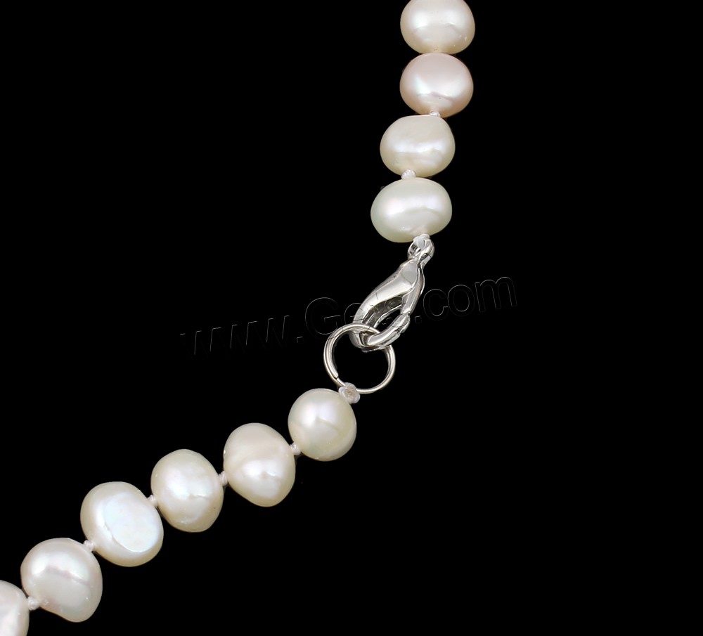 Pulseras de la perla, Perlas cultivadas de agua dulce, latón cierre, Barroco, natural, diferentes estilos para la opción, más colores para la opción, 8-9mm, longitud:aproximado 7.5 Inch, Vendido por Sarta