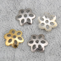 Eisen Perlenkappen, Blume, plattiert, keine, frei von Nickel, Blei & Kadmium, 9x2mm, Bohrung:ca. 1mm, 5000PCs/Tasche, verkauft von Tasche