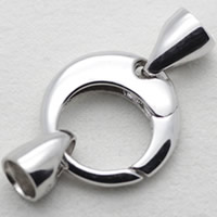 Brass Snap Clasp, Donut, silver color plated, with end cap, nickel, lead & cadmium free Approx 2-5mm 