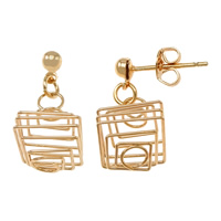 Zinc Alloy Drop Earring, brass post pin, real rose gold plated 19.5mm 