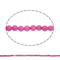 Perlas naturales ágata loca, Ágata loca, Esférico, facetas, color rojo rosado brillante, 6mm, agujero:aproximado 1mm, longitud:aproximado 14.5 Inch, aproximado 64PCs/Sarta, Vendido por Sarta