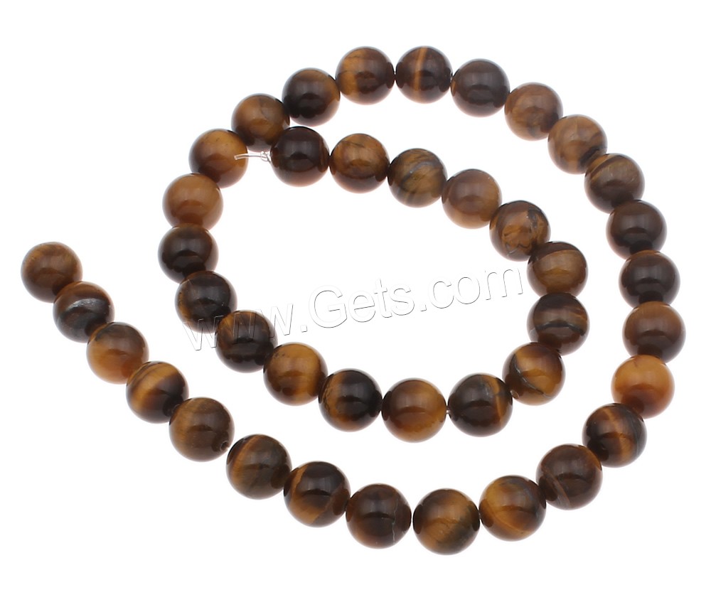 Tiger Eye Beads, Round, natural, different size for choice, Hole:Approx 1mm, Length:Approx 15.5 Inch, Sold By Strand