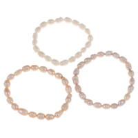Cultured Freshwater Pearl Bracelets, Keshi, natural 7-8mm Approx 7.5 Inch 