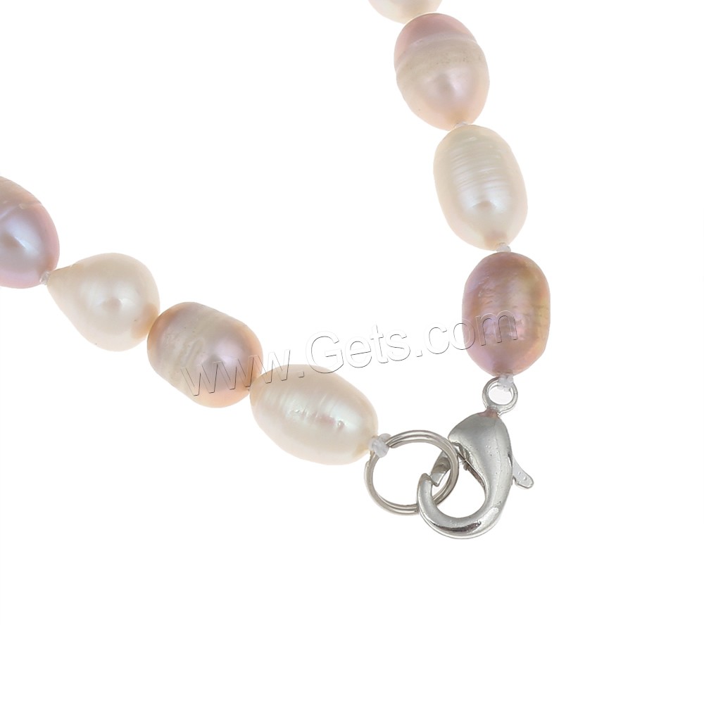 Cultured Freshwater Pearl Bracelets, brass clasp, Rice, natural, different styles for choice, more colors for choice, 8-9mm, Length:Approx 7.5 Inch, Sold By Strand