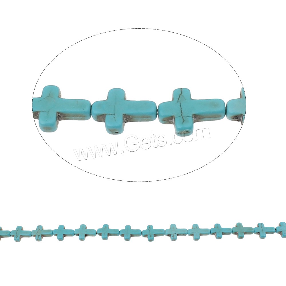 Synthetic Turquoise Beads, Cross, different size for choice, blue, Hole:Approx 1.5mm, Length:Approx 15 Inch, Sold By Strand