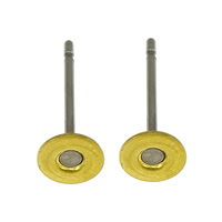 Messing Ohrring Stecker, Edelstahl Stecker, plattiert, keine, 4x12mm,0.6mm, verkauft von PC