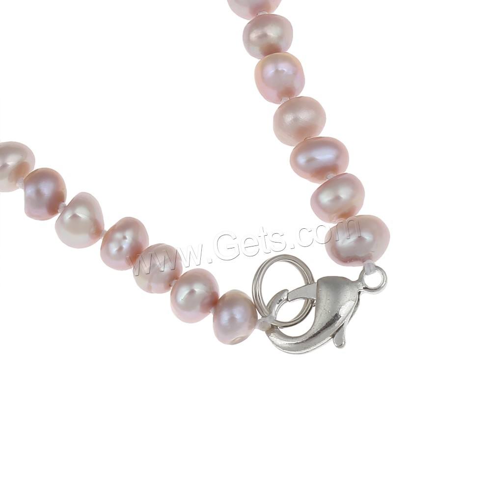 Cultured Freshwater Pearl Bracelets, brass clasp, Button, natural, different styles for choice, more colors for choice, 6-7mm, Length:Approx 7.5 Inch, Sold By Strand