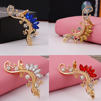 Earring Cuff and Wraps, Zinc Alloy, with Crystal, Gecko, gold color plated, faceted & with rhinestone nickel, lead & cadmium free 