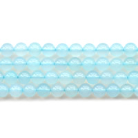 Perle Agate bleue naturelle, Rond, normes différentes pour le choix Environ 1mm Environ 15.5 pouce, Vendu par brin