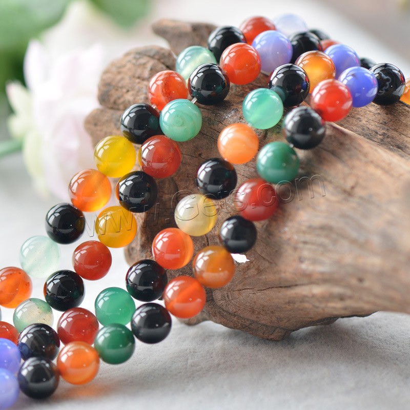 Natural Rainbow Agate Beads, Round, different size for choice, Hole:Approx 1mm, Length:Approx 15.5 Inch, Sold By Strand