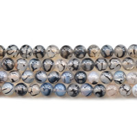 Perles agate veines de dragon naturelles, Rond, normes différentes pour le choix Environ 1mm Environ 15.5 pouce, Vendu par brin