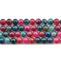 Natural Dragon Veins Agate Beads, Round multi-colored Approx 1mm Approx 15.5 Inch 