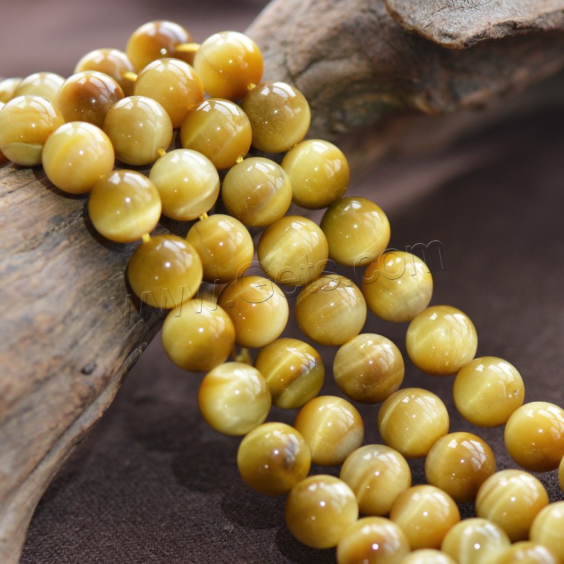 Tiger Eye Beads, Round, natural, different size for choice, yellow, Hole:Approx 1mm, Length:Approx 15.5 Inch, Sold By Strand