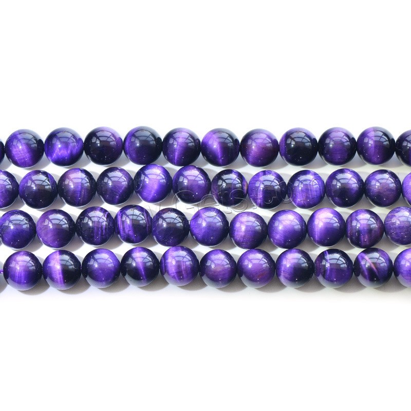 Tiger Eye Beads, Round, natural, different size for choice, purple, Hole:Approx 1mm, Length:Approx 15.5 Inch, Sold By Strand