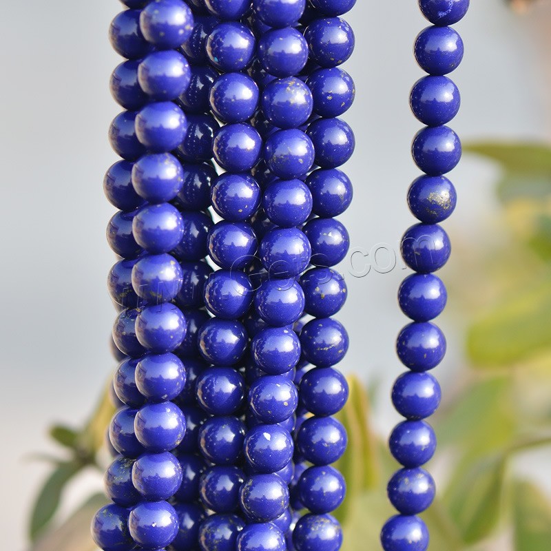 Synthetic Lapis Lazuli Bead, Round, different size for choice, Hole:Approx 1mm, Length:Approx 15.5 Inch, Sold By Strand