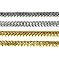 Stainless Steel Curb Chain, plated 5mm 
