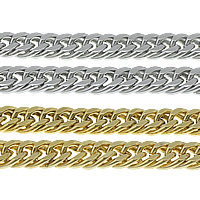 Stainless Steel Curb Chain, plated 12mm 