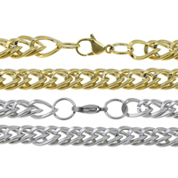 Collar de cadena de acero inoxidable, chapado, cadena de cuerda, más colores para la opción, 13x9.5x1.8mm, longitud:aproximado 24 Inch, Vendido por Sarta