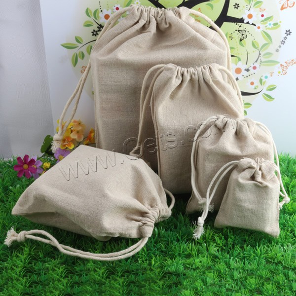 Linen Jewelry Pouches Bags, with Cotton, Rectangle, different size for choice, Sold By PC