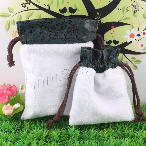 Suede Drawstring Pouches, with Cotton, different size for choice, mixed colors, Sold By PC