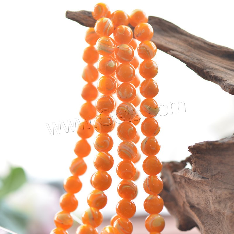 Natural Freshwater Shell Beads, Round, different size for choice, orange, Hole:Approx 1mm, Length:Approx 15.5 Inch, Sold By Strand