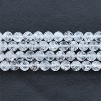 Natural Clear Quartz Beads, Round & faceted & crackle Approx 1mm Approx 15.5 Inch 