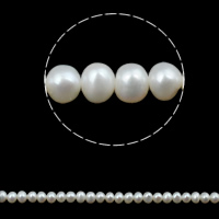 Perlas Patata Freshwater, Perlas cultivadas de agua dulce, natural, Blanco, 4-5mm, agujero:aproximado 0.8mm, longitud:aproximado 15 Inch, Vendido por Sarta