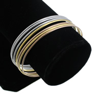 Stainless Steel Bangle Set, plated, multi-colored, 2mm, Inner Approx 67mm Approx 8 Inch 