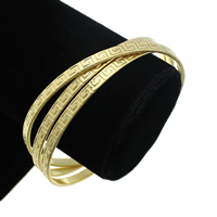 Stainless Steel Bangle Set, gold color plated, 4mm, Inner Approx 67mm Approx 8 Inch 