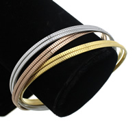Stainless Steel Bangle Set, plated, multi-colored, 2mm, Inner Approx 67mm Approx 8 Inch 