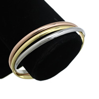 Stainless Steel Bangle Set, plated, multi-colored, 4mm, Inner Approx 65mm Approx 8 Inch 