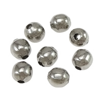 Edelstahl Crimp Perlen, 304 Edelstahl, rund, hohl, originale Farbe, 2.4mm, Bohrung:ca. 0.8mm, 100000PCs/Tasche, verkauft von Tasche
