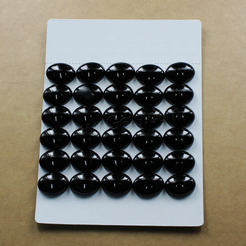 Black Agate Cabochon, Flat Oval, natural, different size for choice & flat back, Sold By Bag