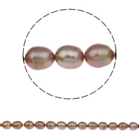 Perlas Arroz Freshwater, Perlas cultivadas de agua dulce, color cáfe oscuro, 9-10mm, agujero:aproximado 0.8mm, longitud:aproximado 15 Inch, Vendido por Sarta