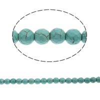 Perles turquoise naturelles teintées, Turquoise teint, Rond, multiple tailles pour le choix & facettes, vert Environ 1-1.5mm Environ 15.5 pouce, Vendu par brin
