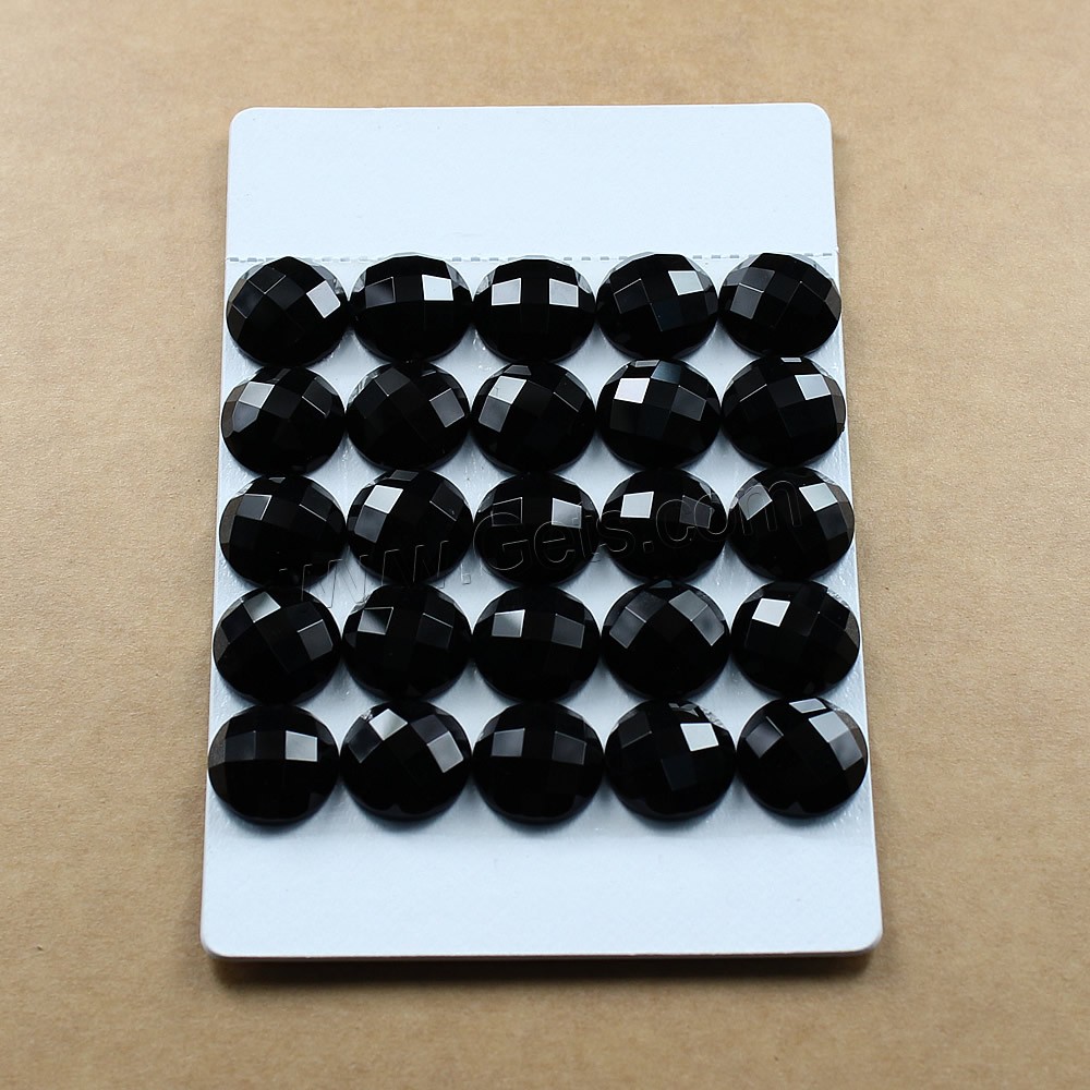 Black Agate Cabochon, Flat Round, natural, different size for choice & flat back & faceted, Grade A, Sold By Bag